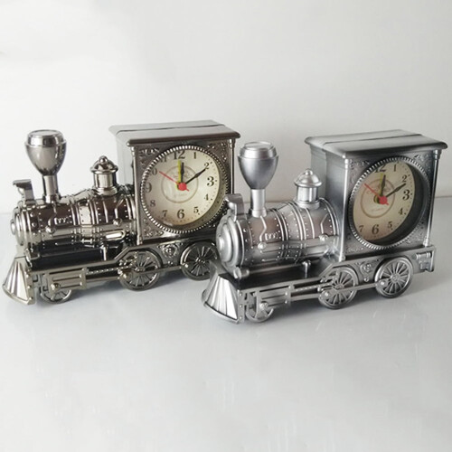 Locomotive Alarm Clock Silver Desk Clock 1