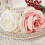 Rond de serviette rose, soie et alliage, 10,5 x 8,5 cm 3