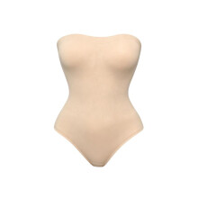 (pink, XL) Zeriluna Strapless Bodysuit Breathable Comfort Sexy Invisible Seamless Non-Binding Basic Top Black M