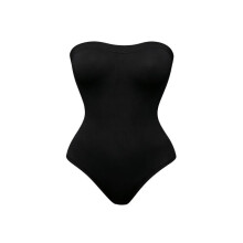 (black, M) Zeriluna Strapless Bodysuit Breathable Comfort Sexy Invisible Seamless Non-Binding Basic Top Black M
