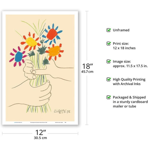 Picasso Blomsterbuket litografi 30x43 cm 1