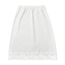 (white, XL) Women's Fashion Slip Dress Anti-Exposure Inner Lining Petticoat French Lace Elegant Lightweight Zeriluna