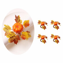 Ronds de serviette citrouille et feuilles d'érable – Table d'automne
