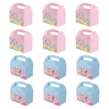Caja para cupcakes con asa y diseño de piruleta, paquete de 12 unidades