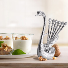 Kaffeelöffel-Set aus Edelstahl in Schwanenform (6-teilig)