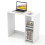 Scrivania per computer in legno bianco con ripiani 1