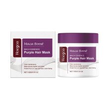 (100g) HOEGOA Purple Hair Mask Nourishing Repair Long-Lasting Color Protection Moisturizing for Dry, Frizzy, Dull Hair 200ml