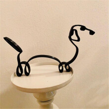 Sculpture animale abstraite en métal, bureau géométrique noir