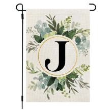 Darzheoy Initialen-Gartenflagge, 12 x 18 Zoll, doppelseitig
