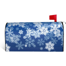 Couvercle magnétique pour boîte aux lettres de Noël, motif flocon de neige bleu