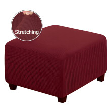 AUQ Round Ottoman with Storage Wine Red