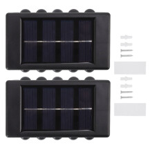 Lampă solară de perete, lampă LED impermeabilă cu lumină sus-jos, pachet de 2
