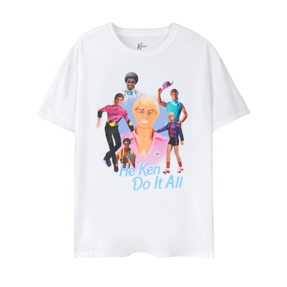Barbie (Xl, White) Mens He Ken Do It All T-Shirt