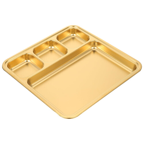 Assiette à lunch compartimentée en acier inoxydable (1 pièce)