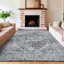 Tapis abstrait vintage 120 x 180 cm – Antidérapant, lavable en machine
