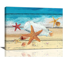 Tableau mural en toile Étoile de mer de plage 40 x 30 cm