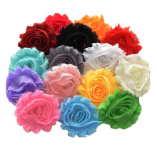 30x Shabby Chiffon-blomster – assorterte farger, DIY-håndverk