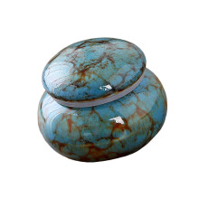 Ceramic Pet Cremation Box Ashes Container Keepsakes Gift-Blue
