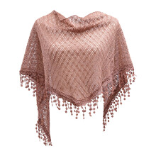 Multiuse Lace Scarf Tassels Shawl Wrap for Women Daily-khaki