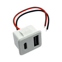 USB and Type C Charging Port Power Socket With High-White