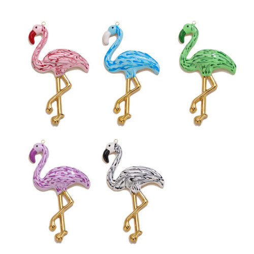 Multicolor Flamingo Pendant Beading Project Accessory-Pink 2