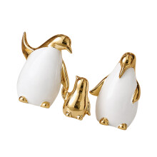 Collection de statues de pingouins en céramique-Or chaud