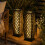 2pc Charcoal Solar Rattan LED Lanterns 1