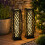 2pc Charcoal Solar Rattan LED Lanterns 3