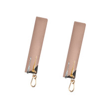 2 Stück PU-Leder-Stifthülle mit Schlüsselanhänger-Haken,-Rosa