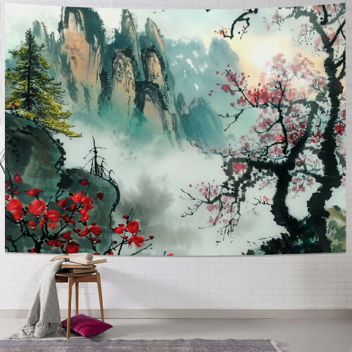 Wandteppich mit japanischer Kirschblüte