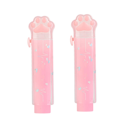 2Pcs Retractable Erasers Push Pull Eraser For Student-Pink