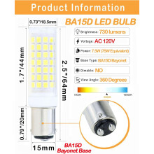 Ampoule LED BA15d 7,5 W 730 lm 6000 K lumière du jour T3