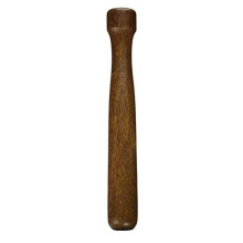 Mortero de madera lacada en nogal, tamaño mediano.