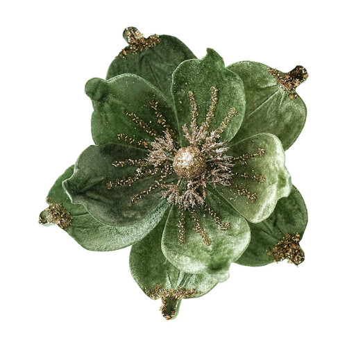 Glitter kunstige magnoliablomster til juletreet