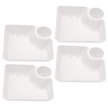 Veggie Tray Plastic Platter 4 pcs White
