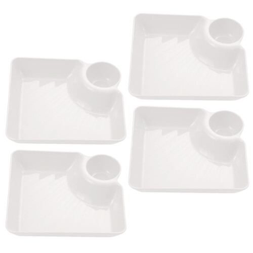 Veggie Tray Plastic Platter 4 pcs White