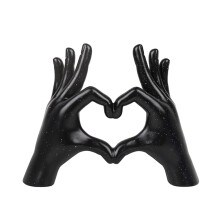 Sculpture de mains en forme de cœur, décoration en résine, 1 pièce