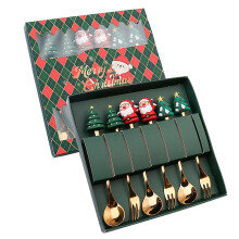 Ensemble cuillère et pendentif de Noël en acier inoxydable