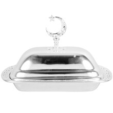Beurrier en fonte avec couvercle – Style vintage, 19,8 x 13,8 x