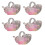 Roze vlinderpatroon taartdozen 5-pack plastic feestartikelen-A 1