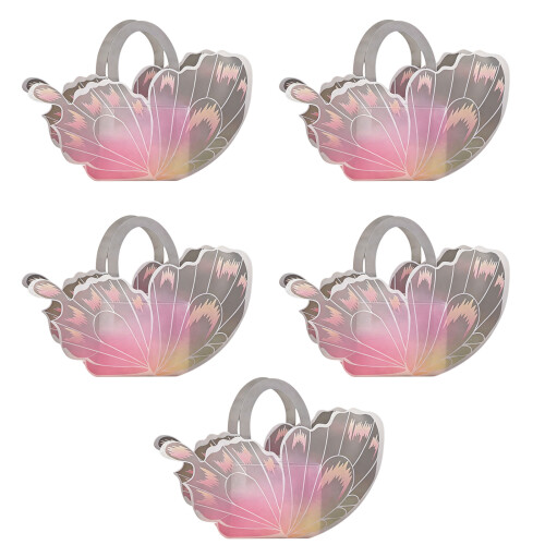 Roze vlinderpatroon taartdozen 5-pack plastic feestartikelen-A