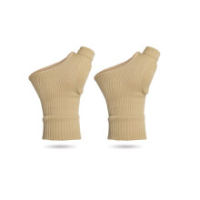Kompressionshandschuhe mit Handgelenk- und Daumenstütze, 1 Paar Beige