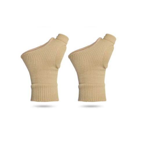 Wrist thumb support compression gloves 1 pair Beige