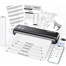 Rongta Thermal Portable Printer Wireless for Travel, F82 Inkless Bluetooth Printer Support A4 & US Letter Size, Compatible with Android iOS App
