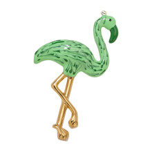 Breloque flamant Tropical, pendentif en acier inoxydable,-Vert