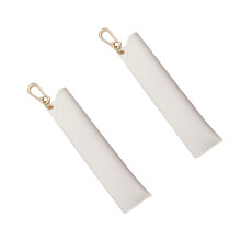 2 stuks PU lederen pennenhoes met sleutelhangerclip-Beige