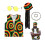 (Braid Set) Set di 4 pezzi composto da occhiali da sole hippie, orecchini e collana piatta. 1