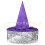 (Purple) Halloween Witch Hat with Spider Web, Adult Pointed Wizard Hat Prop 1