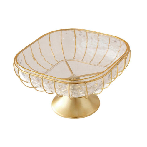 L Iron Wire Fruit Serving Bowl Creative Vegetable Stand Holder Stylish Bread