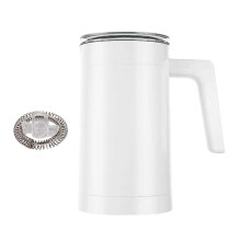 white Milk Frother Electric Milk Frother and Steamer 11.8oz/350ml,Automatic,Stainless